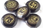Lucite Round Disc Beads, Dark Brown With Swirl, 30mm x 9mm, 2pcs