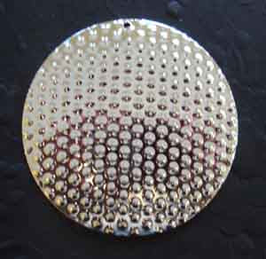 Silver plate Pendant. 48 x 48mm dimpled round, 2pc