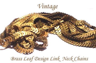 Brass Raw Vintage Leaf Chain, 24 inches, 1 pc