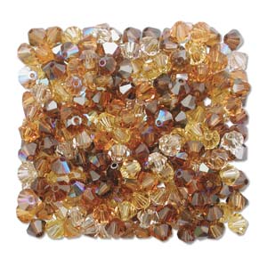 Swarovski Bicone Crystal 6mm, Wheatberry mix, 72 pcs, 5301