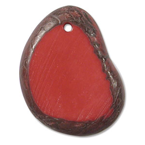 Tagua Nut Pendant Metro Red(approx 30-50mm),  1pc