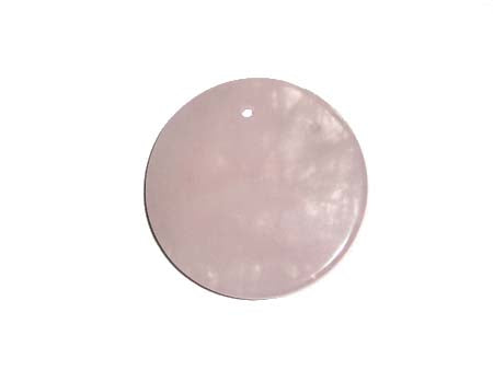 Quartz Rose - Pendant, 40mm in Dia, 3mm thick, 1pc