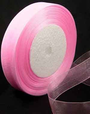 Organza Ribbon, 20mm, Pink, 1 metre