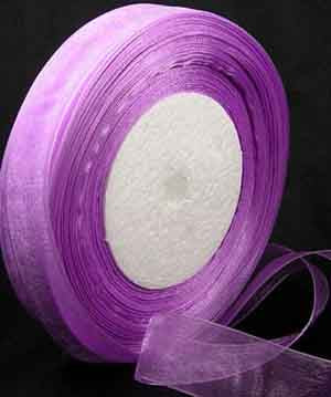 Organza Ribbon, 20mm, Mauve, 1 metre
