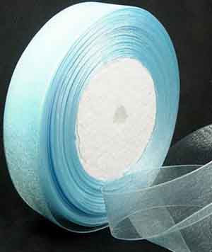 Organza Ribbon, 20mm, Lt Blue, 1 metre