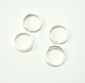 Sterling Silver Plated Jump Rings 4mm, 50pcs