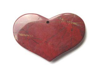 Jasper Breciated - heart pendant (40x65mm), 1pc huge