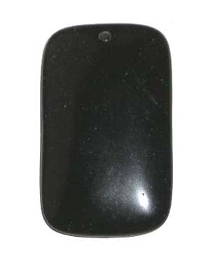 Black Onyx - rectangle pendant (30x50mm), 1pc