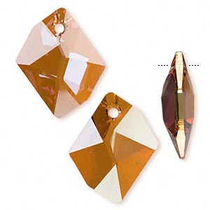 Swarovski® crystal, crystal copper color, 40mm cosmic freeform faceted diamond. 1pc