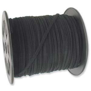 Ultra Micro Fibre Suede 3mm Black 5 metres, A Grade Cord