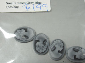 Cameo Grey Blue Small, 12x8mm, 4 pcs  ribtex