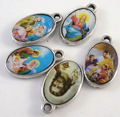 Tibetan Silver Pendant Oval, Religious Charms, 20pcs mix