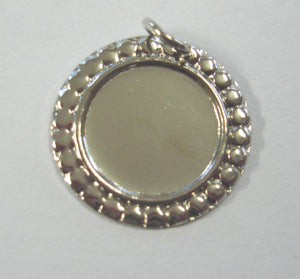 Antique Silver, Setting and Loop, Stamped, 12mm, 10pcs