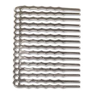 Hair Comb 14 holes Silver plate, 5pcs