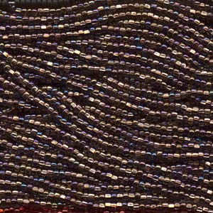 Czech Seed Beads 6/0 Black Diamond Crystal Lined AB. 6 strands