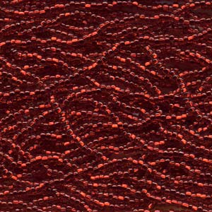 Czech Seed Beads 6/0 Ruby crystal lined. 6 strands