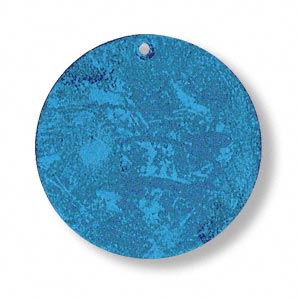 Patina metal disc, brass, turquoise, large round, 31mm
