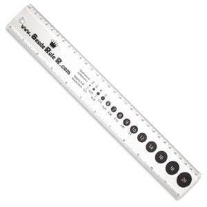 Beadsmith Bead Ruler 12"/30cm Clear ruler with Bead Diagrams