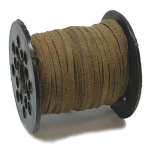 Real Suede Leather Lace 3mm Camel, 3 metres