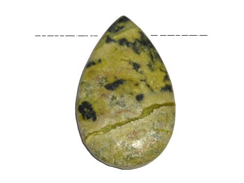 Turquoise Yellow - Teardrop Pendant (30x50mm), 1pc