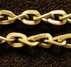 Gold Plate, Iron Side Twist Chain, 4.5x6.5mm, 5 metres