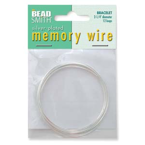 Silver Plate, Memory Wire bracelet, 2.25", 12 turns - Beadsmith