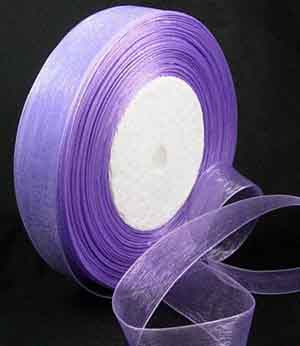 Organza Ribbon, 20mm, lavender, 1 metre