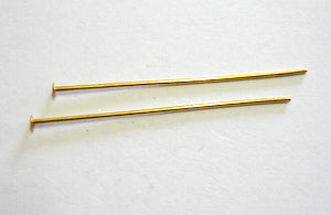 Head Pins, Raw Brass, 1." (25mm) A Grade Standard, 100ps