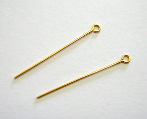 Raw Brass Eye Pins, (35mm) 100pcs, A Grade Fine