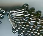 Spiral cone antique silver plated vintage lucite beads,  18x9mm, 10 beads