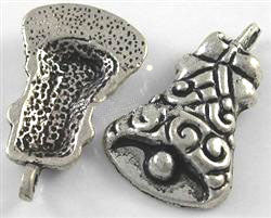 Antique Silver Christmas Bell Charm, 23 x 15mm, hole 2mm, 20 pcs