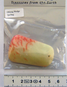 Agate - Oblong Wedge pendant, 45x30mm, 1 pc