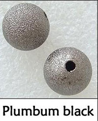 Black Nickel Plate, Matt with a little sparkle Metal Beads, Round, 6mm, 25 pcs