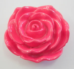 Acrylic Flower Bead, Fuschia,  48mm wide, 48mm long, 16mm thick, hole: about 1.5mm, 2pcs