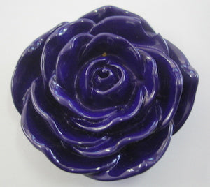 Resin, Flower Deep Purple, about 48mm wide, 48mm long, 16mm thick, no hole 1pc