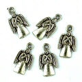 Antique Silver Angel Charms 18mm  6 pcs