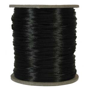 Rattail Satin Cord 3mm Black, 4 metres