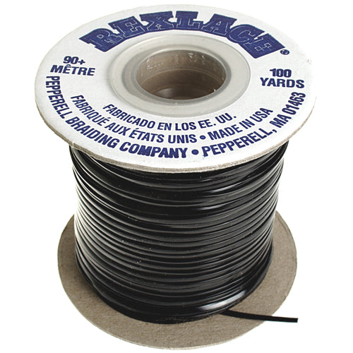 Rex Lace, Vinyl Lacing Flat, 2mm, Black  10 metres