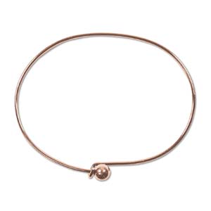 Cooper Plate, Bracelet Wire with Screw off Ball, 1pc