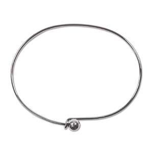 Antique Silver, Bracelet Wire with Screw off Ball, 1pc