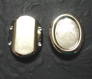 Antique Acrylic Slider Beads, Silver Coloured 26mm long, 21mm wide, 6mm thick, 6 pcs