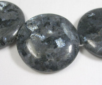 Norwegian Moonstone Beads,  Natural, Flat Round, bead: 35mmx11mm, hole: 1mm, 2pcs