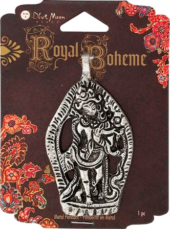 Royal Boheme - Silver Goddess Pendant, 65 x35mm, 1pc