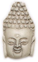Lost & Found - Resin Buddha Head-Ivory 1pc (40x25mm)