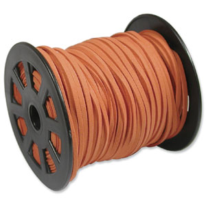 Ultra MIcro Fiber Suede 3mm Dark Orange 5 metres, A Grade Cord