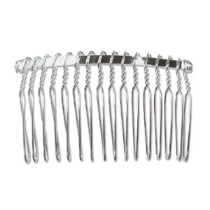 Silver plate, Hair Comb Wire, 65mm, (2.5inches), 12pcs - Excellant Qualitiy