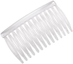 Hair Combs - Plastic Clear comb for Beading on crystals, 6pcs