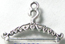 Antique Silver Coat Hanger Charm, 24 x 6mm, 60 pcs