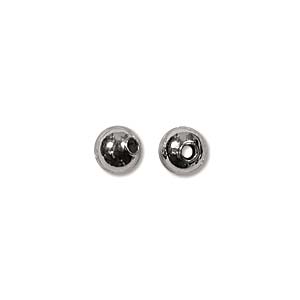 Metal Round Bead, 4mm, Nickle Plate, 144 pcs