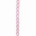 Glass Bead flat round, Pink, 8mm, 16 inch strand